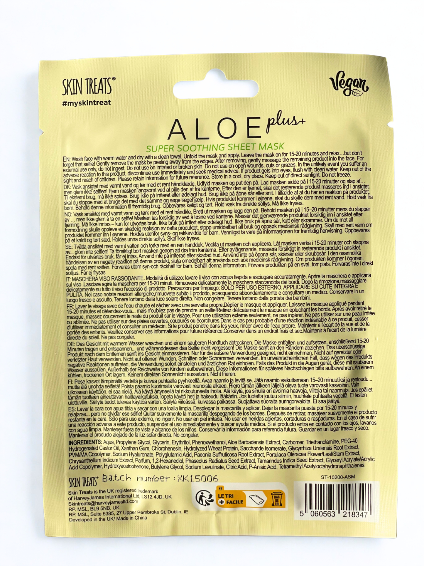 Aloe Plus Face Sheet Mask - Soothing, Hydrates, Smooths(1 mask)