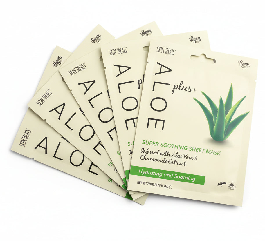 Aloe Face Mask - Sheet Mask Soothing, Hydrates, Smooths (1 mask)