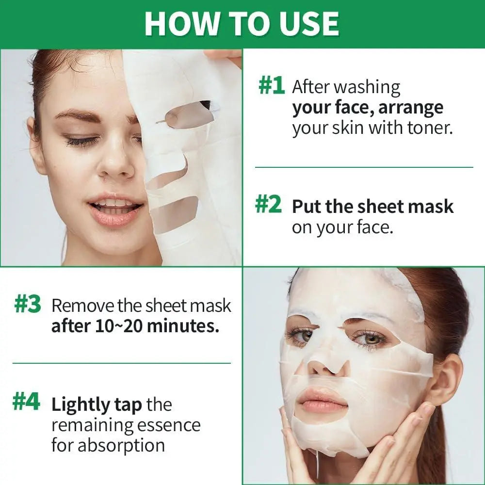 EUNYUL Face Sheet Mask Pack 12 - Korean Skincare Hydrating Facial Masks (12 sheets) Face K