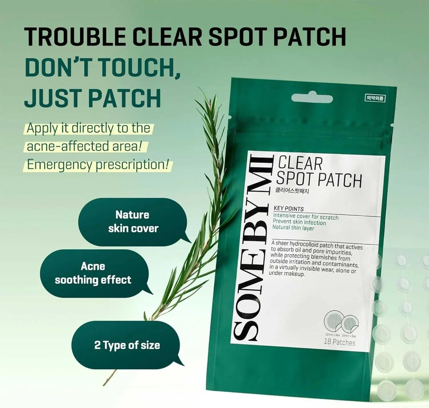 Some by MI Clear Spot Patches - Zit and Pimple Invisible Patches - Pack of 1, 18 Counts, 2 Size Face K
