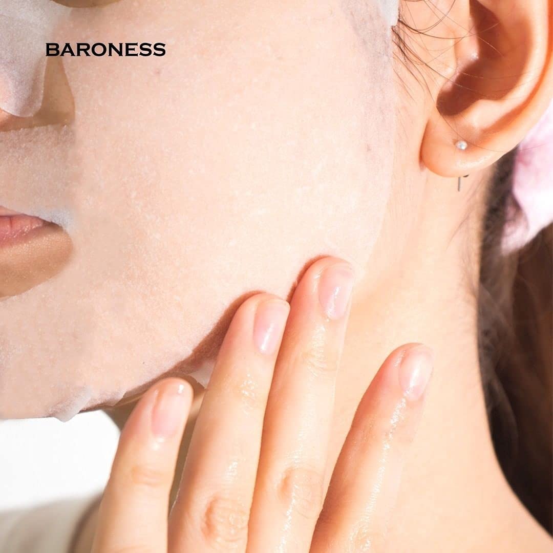 Baroness Rose Flower Face Sheet Mask - Softens, Calming, Anti-Inflammatory (1 mask)