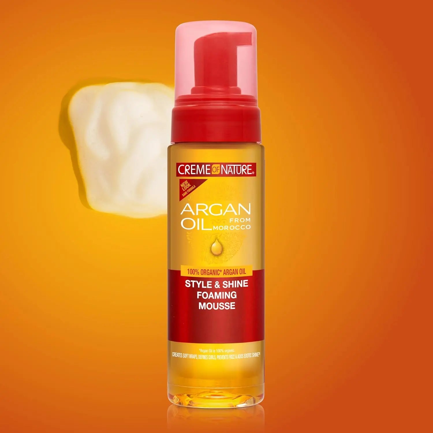 Creme of Nature Argan Oil Foaming Mousse - Curl Definition Shine & Moisture 100% Pure Moroccan Oil  7floz Face K