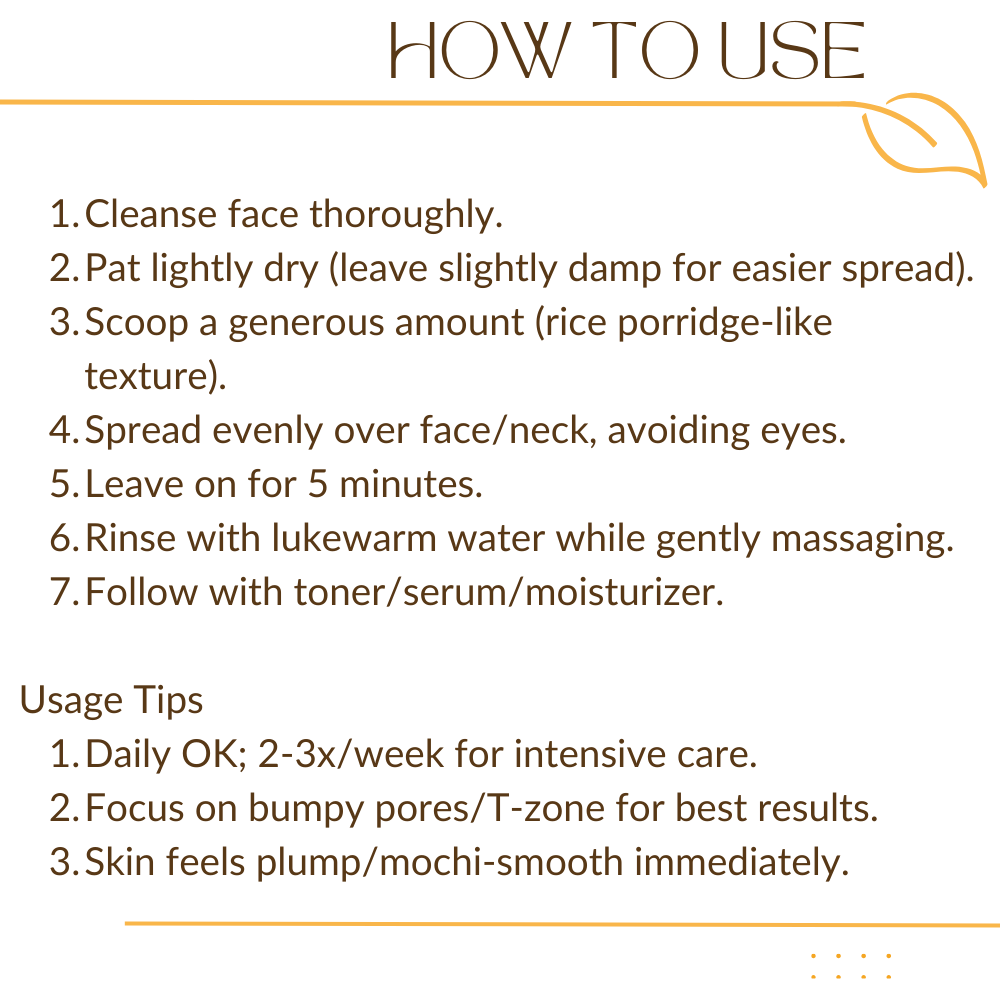 Instructions on how to use a skincare product with a white background and brown text.
