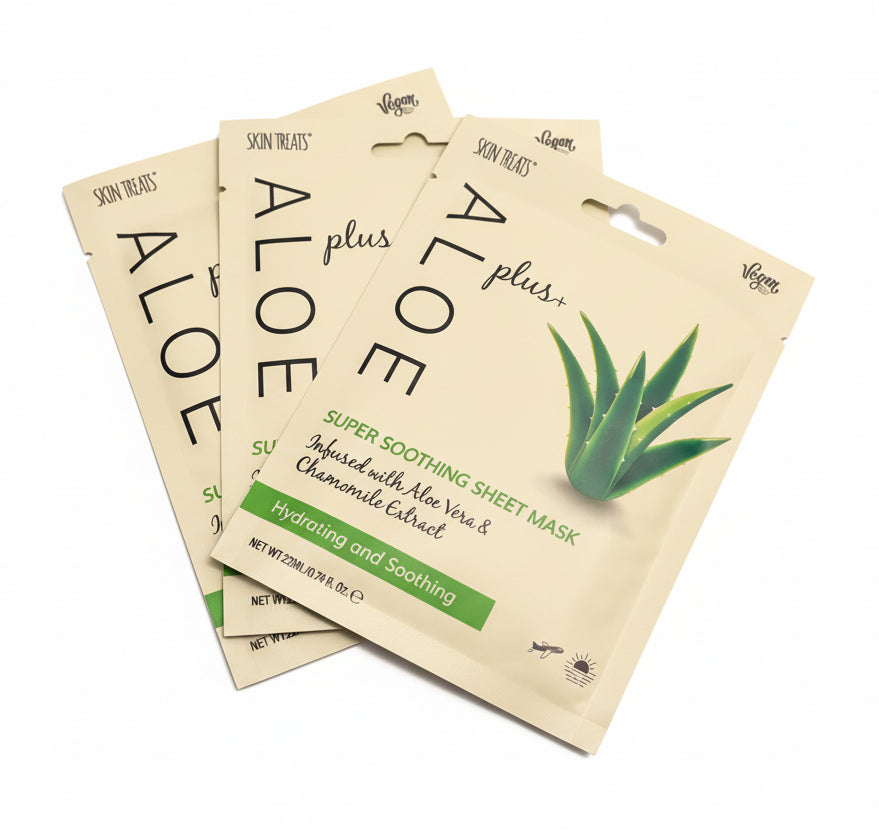 Aloe Face Mask - Sheet Mask Soothing, Hydrates, Smooths (1 mask)