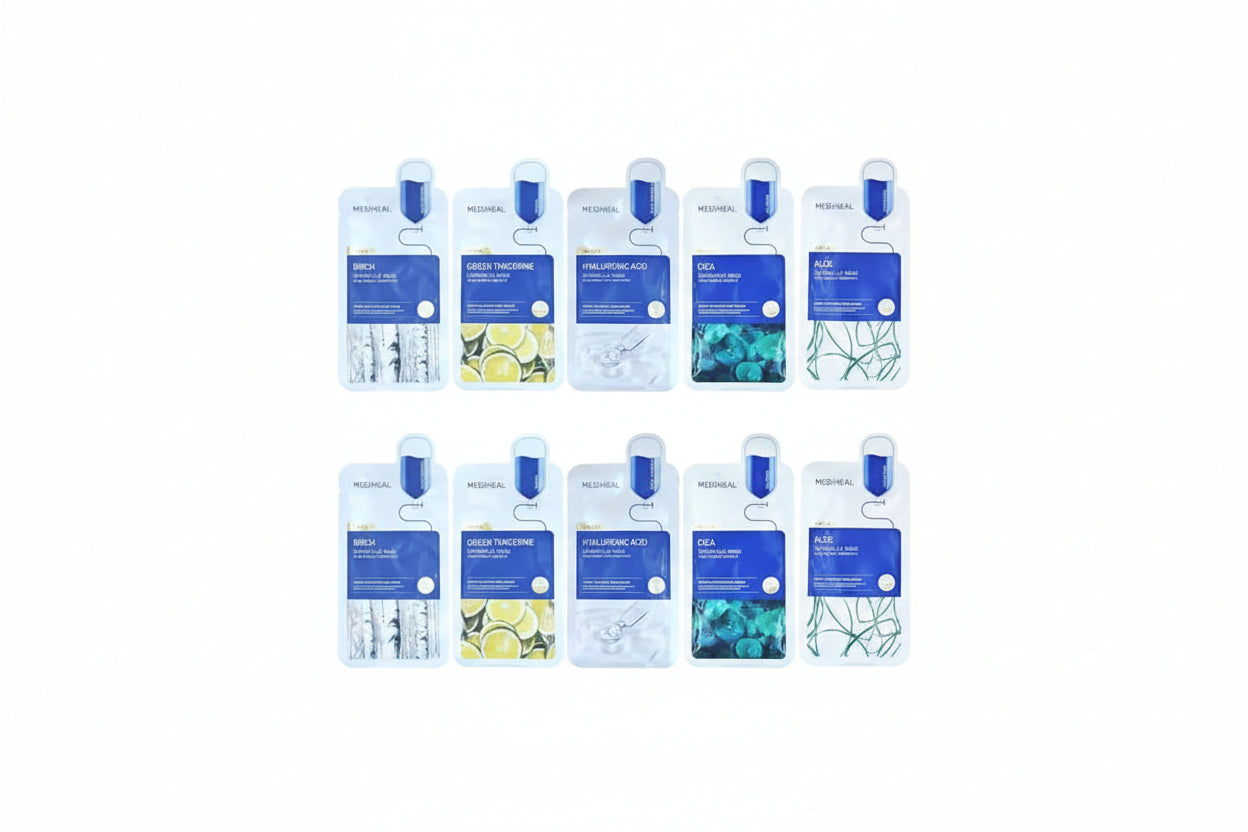 Mediheal Dermaplus Sheet Mask 10PC – Birch, Cica, Hyaluronic Acid, Aloe, Heartleaf – 5 Random Variants, 2 Pieces Each – Korean Skincare Set, Beauty Gift for All Skin Types|B0DYNQ1MCM