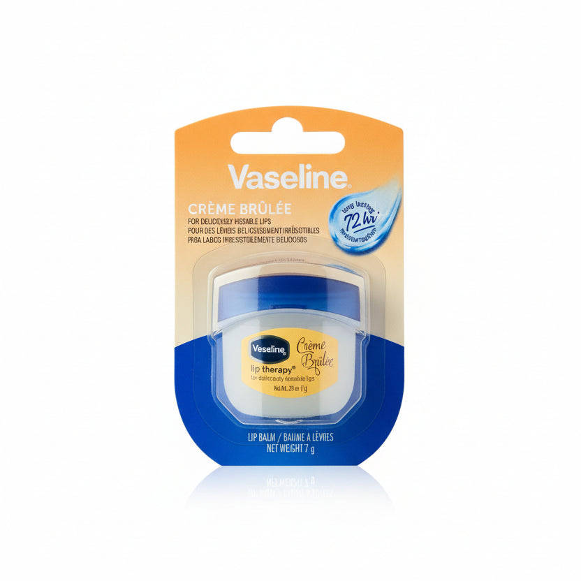 Vaseline lip balm packaging on a white background