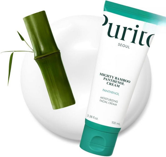 Purito Mighty Bamboo Panthenol Cream, 10% Panthenol for Blemish Recovery & Glow Boost, Post-Acne Moisturizer, Silicone-Free, Non-Comedogenic, Vegan, Korean Skincare, 3.38 fl oz / 100ml