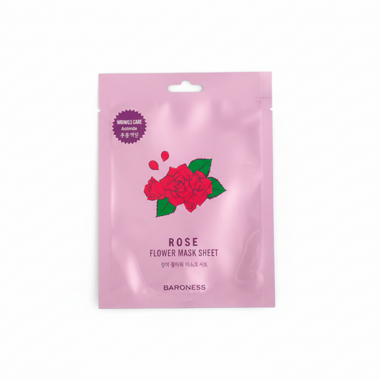 Baroness Rose Flower Face Sheet Mask - Softens, Calming, Anti-Inflammatory (1 mask) Face K