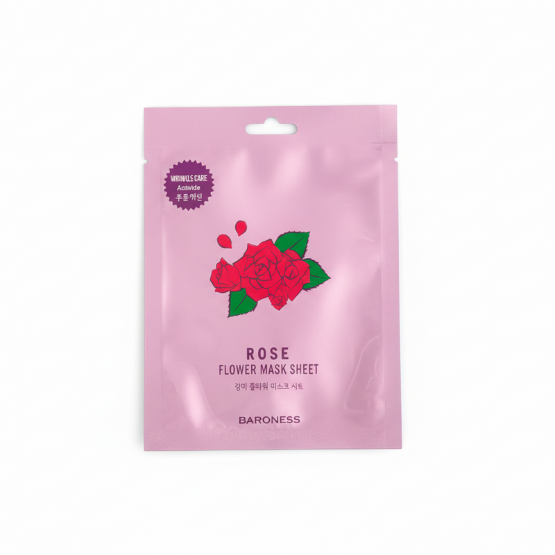Baroness Rose Flower Face Sheet Mask - Softens, Calming, Anti-Inflammatory (1 mask) Face K