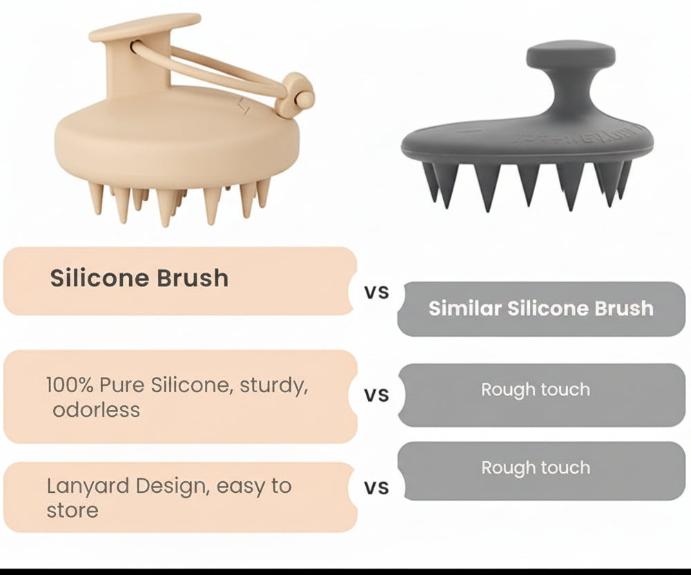 Silicone Scalp Massager Shampoo Brush – Scalp Brush for Hair Growth, Dandruff Removal & Deep Cleansing, Wet & Dry Use