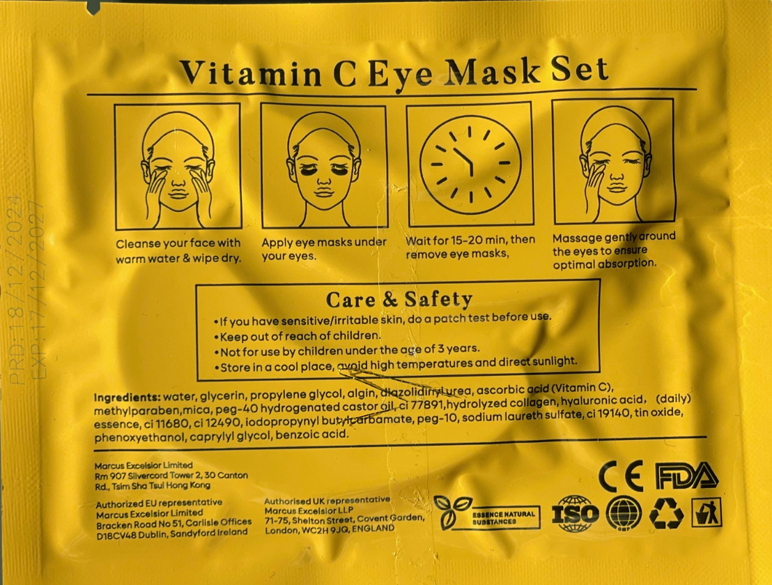 Lower Eye Masks - Vitamin C, Aloe Vera, Snail Mucin (3 masks)