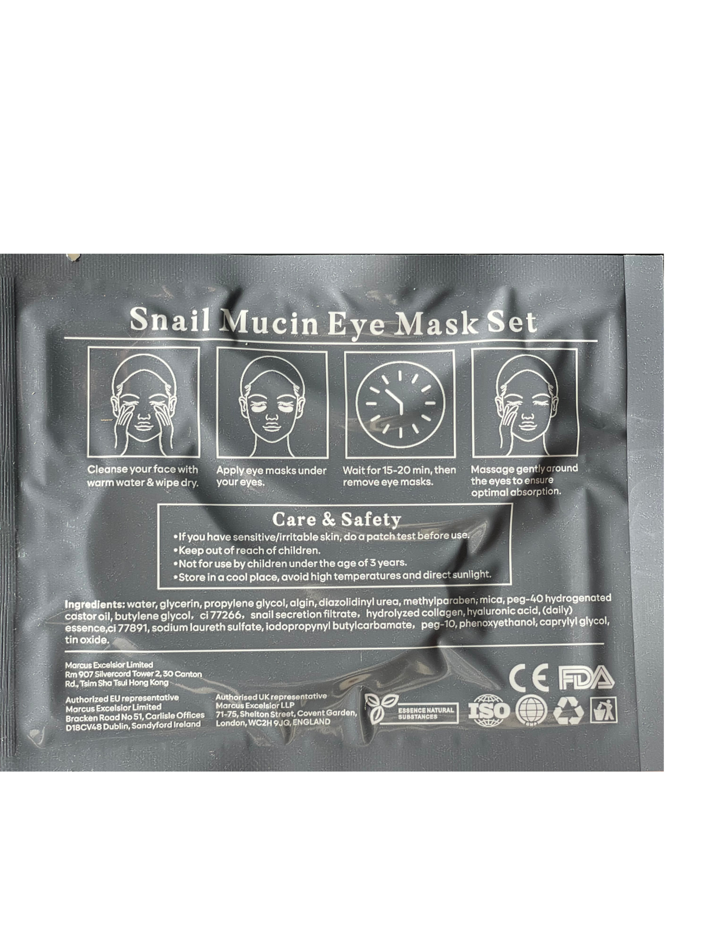 Lower Eye Masks - Vitamin C, Aloe Vera, Snail Mucin (3 masks)