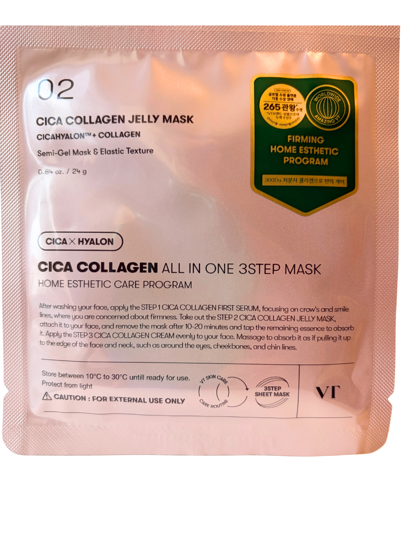 VT Cica Collagen Jelly Mask 3‑Step Set – Serum + Cream + Sheet Mask for Soothing Skin