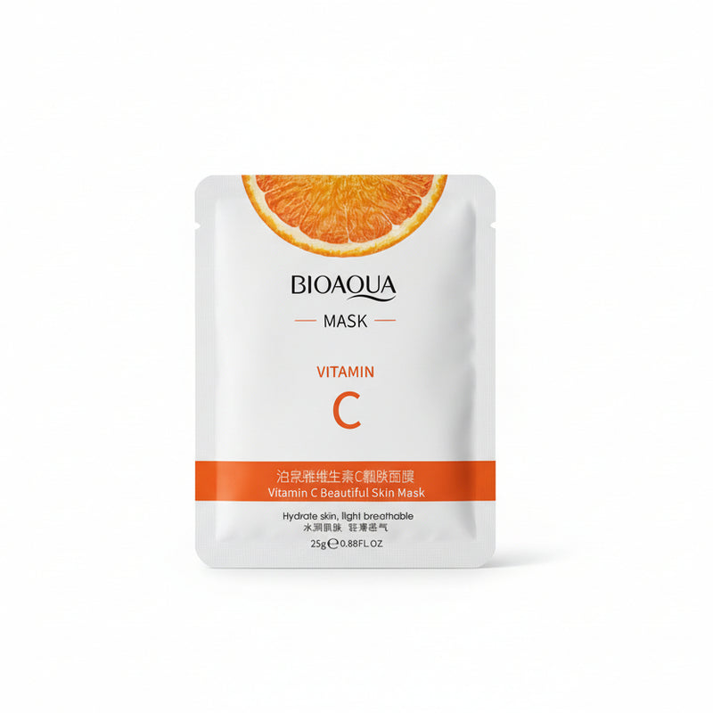 BioAqua Vitamin C Face Mask - Sheet Mask for Brighten, Hydrate, Rejuvenate