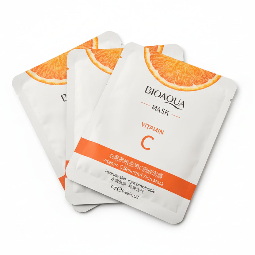 BioAqua Vitamin C Face Mask - Sheet Mask for Brighten, Hydrate, Rejuvenate