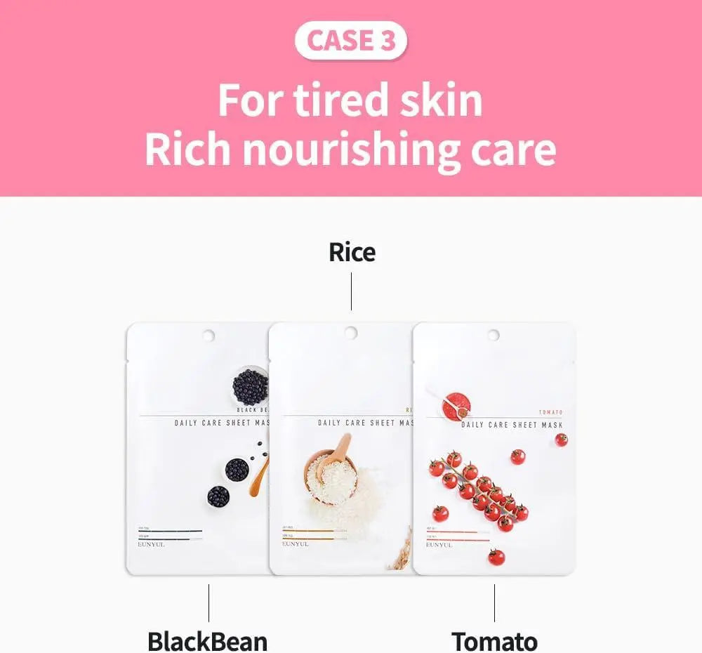 EUNYUL Face Sheet Mask Pack 12 - Korean Skincare Hydrating Facial Masks (12 sheets) Face K